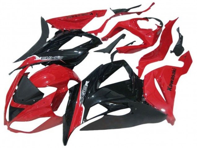 Mejores Carenado Moto Kawasaki ZX6R 2013-2018 - Rojo Negro Brillante