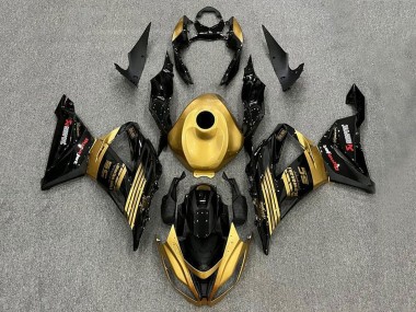 Mejores Carenados Moto Kawasaki ZX6R 2013-2018 - Oro Negro Brillante