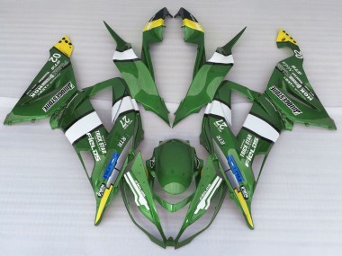 Mejores Carenados Moto Kawasaki ZX6R 2013-2018 - Verde Amarillo Azul Blanco