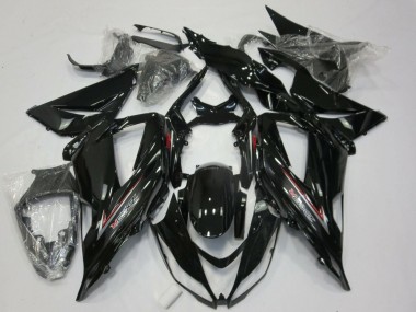 Mejores Carenados Moto Kawasaki ZX6R 2013-2018 - Negro Brillante Plata Rojo