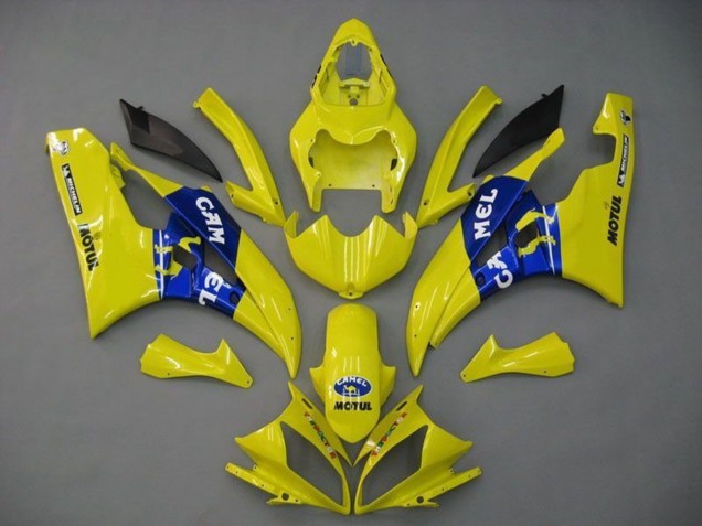 Mejores Carenados Moto Yamaha YZF R6 2006-2007 - Amarillo Azul Motul Michelin Camello