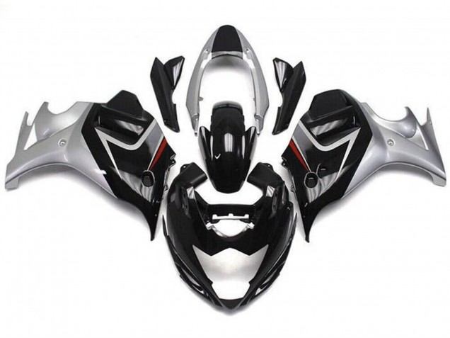 Mejores Carenados Moto Suzuki GSX650F 2008-2013 - Negro Brillante Plata