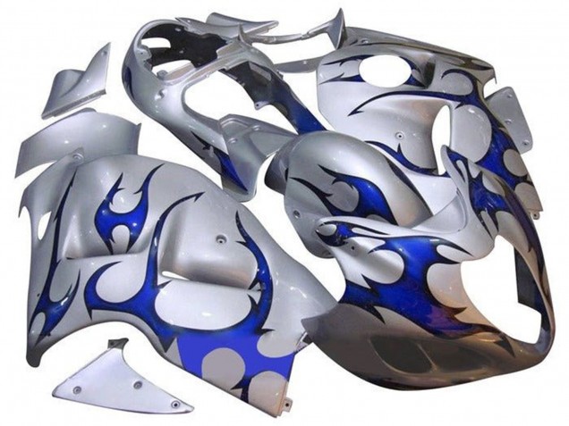 Mejores Carenados Moto Suzuki GSXR 1300 Hayabusa 1996-2007 - Plata Azul Tribal