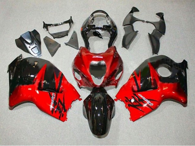 Mejores Carenados Moto Suzuki GSXR 1300 Hayabusa 1996-2007 - Rojo Negro Brillante