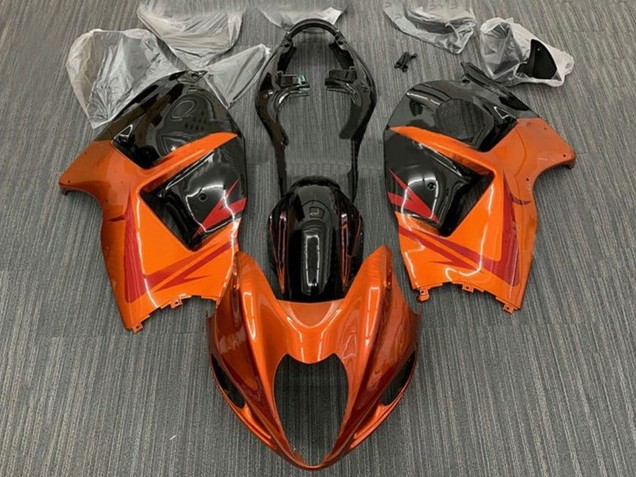 Mejores Carenados Moto Suzuki GSXR 1300 Hayabusa 1996-2007 - Naranja Negro Rojo