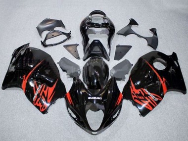 Mejores Carenados Moto Suzuki GSXR 1300 Hayabusa 1996-2007 - Negro Brillante Rojo