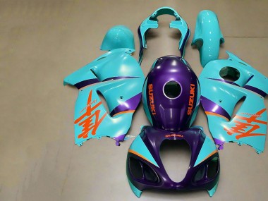 Mejores Carenados Moto Suzuki GSXR 1300 Hayabusa 1996-2007 - Púrpura Mate Naranja Azul