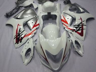 Mejores Carenados Moto Suzuki GSXR 1300 Hayabusa 2008-2020 - Blanco Rojo Plata