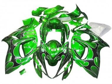 Mejores Carenados Moto Suzuki GSXR 1300 Hayabusa 2008-2020 - Verde Negro Tribal