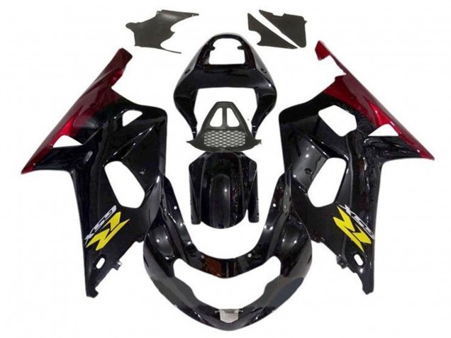 Mejores Carenados Moto Suzuki GSXR1000 2000-2002 - Negro Brillante Rojo Amarillo