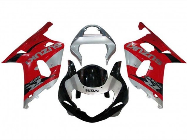 Mejores Carenados Moto Suzuki GSXR1000 2000-2002 - Plata Rojo Negro