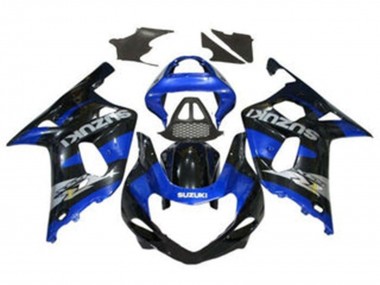 Mejores Carenados Moto Suzuki GSXR1000 2000-2002 - Azul Negro Brillante Chrome