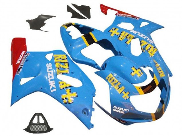 Mejores Carenados Moto Suzuki GSXR1000 2000-2002 - Azul Amarillo Rojo Rizla