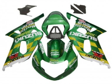 Mejores Carenados Moto Suzuki GSXR1000 2000-2002 - Verde Amarillo Blanco Motul