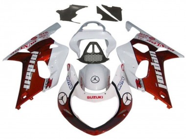 Mejores Carenados Moto Suzuki GSXR1000 2000-2002 - Blanco Rojo Jordan