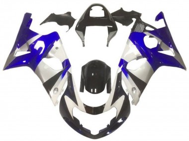 Mejores Carenados Moto Suzuki GSXR1000 2000-2002 - Plata Azul Negro Brillante
