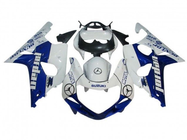 Mejores Carenados Moto Suzuki GSXR1000 2000-2002 - Blanco Azul Jordan Dunlop