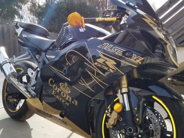 Mejores Carenados Moto Suzuki GSXR 1000 2003-2004 - Negro Oro Corona