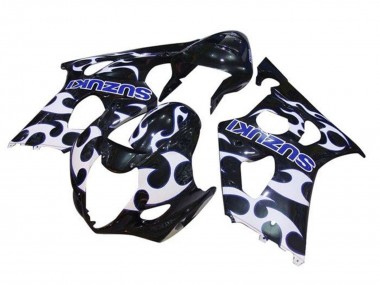 Mejores Carenados Moto Suzuki GSXR 1000 2003-2004 - Negro Blanco Azul Tribal