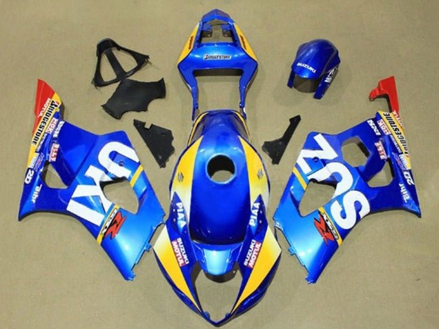 Mejores Carenados Moto Suzuki GSXR 1000 2003-2004 - Azul Amarillo Rojo Blanco Motul
