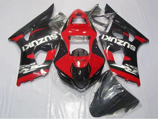 Mejores Carenados Moto Suzuki GSXR 1000 2003-2004 - Rojo Negro Plata