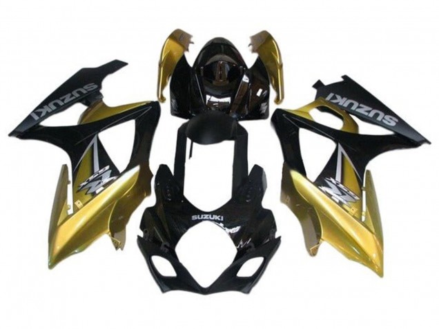 Mejores Carenados Moto Suzuki GSXR 1000 2005-2006 - Negro Oro Plata