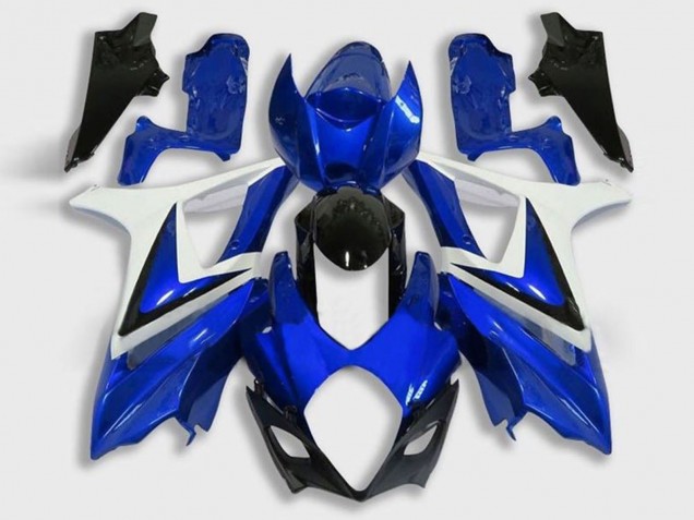 Mejores Carenado Moto Suzuki GSXR 1000 2005-2006 - Blanco Azul Negro