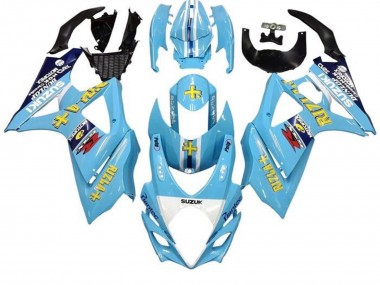 Mejores Carenados Moto Suzuki GSXR 1000 2005-2006 - Azul Claro Amarillo Negro Rizla