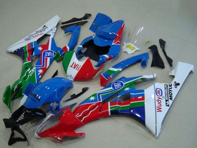 Mejores Carenados Moto Yamaha YZF R6 2006-2007 - Blanco Azul Rojo Verde Fiat Motul