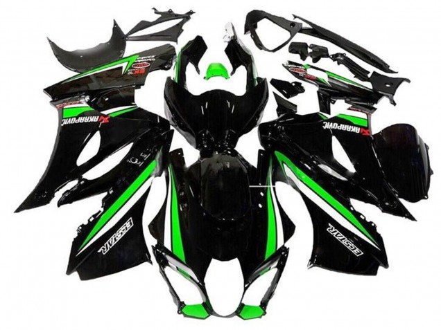 Mejores Carenados Moto Suzuki GSXR1000 2017-2024 - Negro Verde Blanco Raya