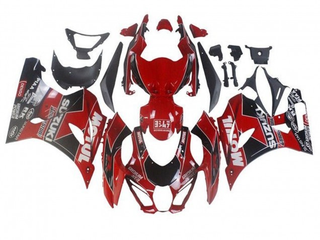 Mejores Carenados Moto Suzuki GSXR1000 2017-2024 - Rojo Blanco Negro Motul
