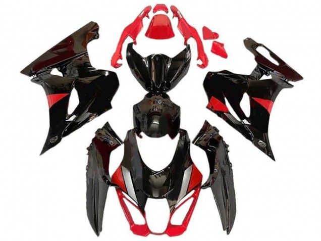 Mejores Carenados Moto Suzuki GSXR1000 2017-2024 - Negro Rojo Gris