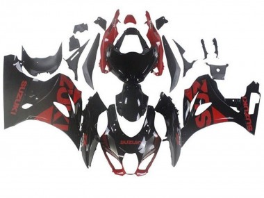Mejores Carenados Moto Suzuki GSXR1000 2017-2024 - Negro Rojo Oscuro