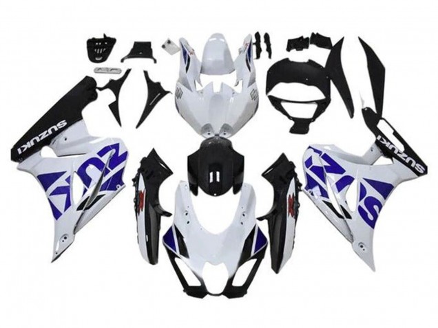 Mejores Carenado Moto Suzuki GSXR1000 2017-2024 - Blanco Azul Negro
