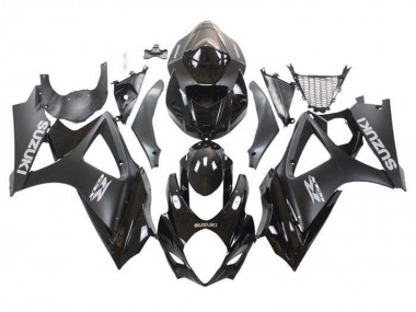 Mejores Carenados Moto Suzuki GSXR 1000 2007-2008 - Negro Brillante Negro Mate Gris