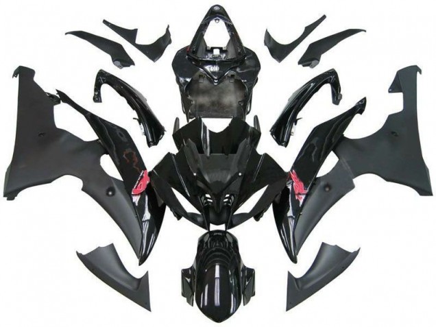 Mejores Carenado Moto Yamaha YZF R6 2008-2016 - Negro Brillante Negro Mate