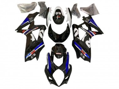 Mejores Carenados Moto Suzuki GSXR 1000 2007-2008 - Negro Blanco Azul Yoshimura