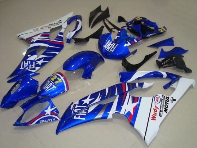 Mejores Carenados Moto Yamaha YZF R6 2008-2016 - Blanco Azul Fiat Motul Michelin 27