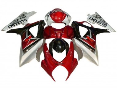 Mejores Carenados Moto Suzuki GSXR 1000 2007-2008 - Rojo Negro Plata