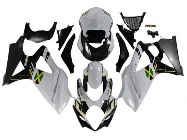 Mejores Carenados Moto Suzuki GSXR 1000 2007-2008 - Blanco Negro Jamaica
