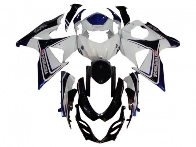 Mejores Carenado Moto Suzuki GSXR 1000 2009-2016 - Blanco Azul Negro Yoshimura