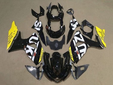 Mejores Carenados Moto Suzuki GSXR 1000 2009-2016 - Negro Blanco Amarillo