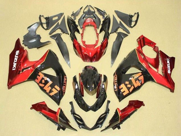 Mejores Kits Carenado Moto Suzuki GSXR 1000 2009-2016 - Rojo Negro