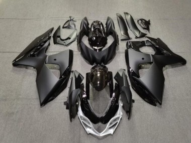 Mejores Carenados Moto Suzuki GSXR 1000 2009-2016 - Negro Mate Negro Brillante Plata