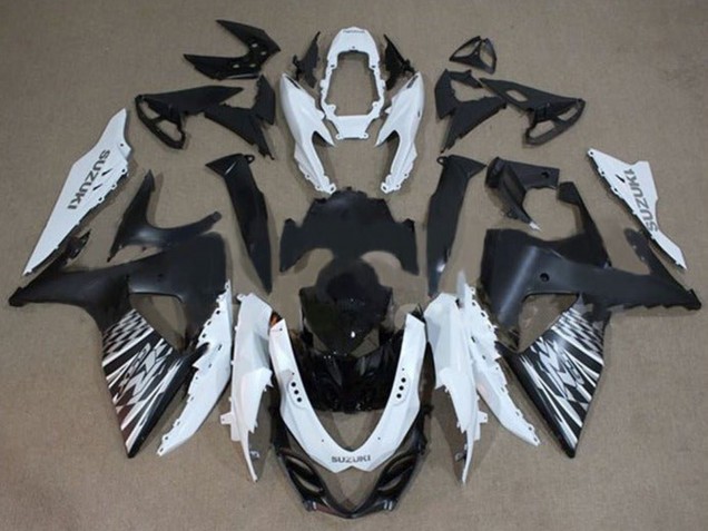 Mejores Carenados Moto Suzuki GSXR 1000 2009-2016 - Blanco Negro Plata Checker