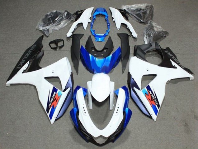 Mejores Carenado Moto Suzuki GSXR 1000 2009-2016 - Blanco Azul Negro