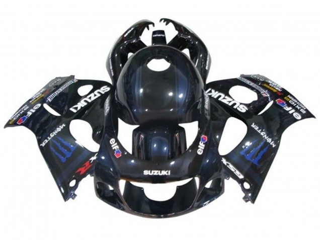 Mejores Carenados Moto Suzuki GSXR 600 / GSXR 750 1996-2000 - Negro Azul Oscuro Monstruo