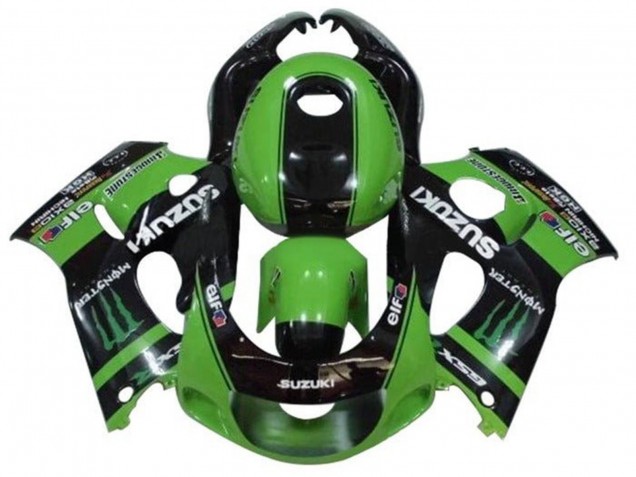 Mejores Carenados Moto Suzuki GSXR 600 / GSXR 750 1996-2000 - Verde Negro Monstruo