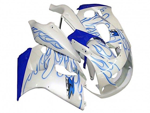 Mejores Carenados Moto Suzuki GSXR 600 / GSXR 750 1996-2000 - Blanco Azul Llama