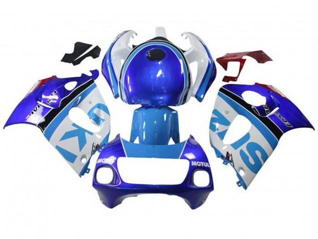 Mejores Carenados Moto Suzuki GSXR 600 / GSXR 750 1996-2000 - Blanco Azul Raya